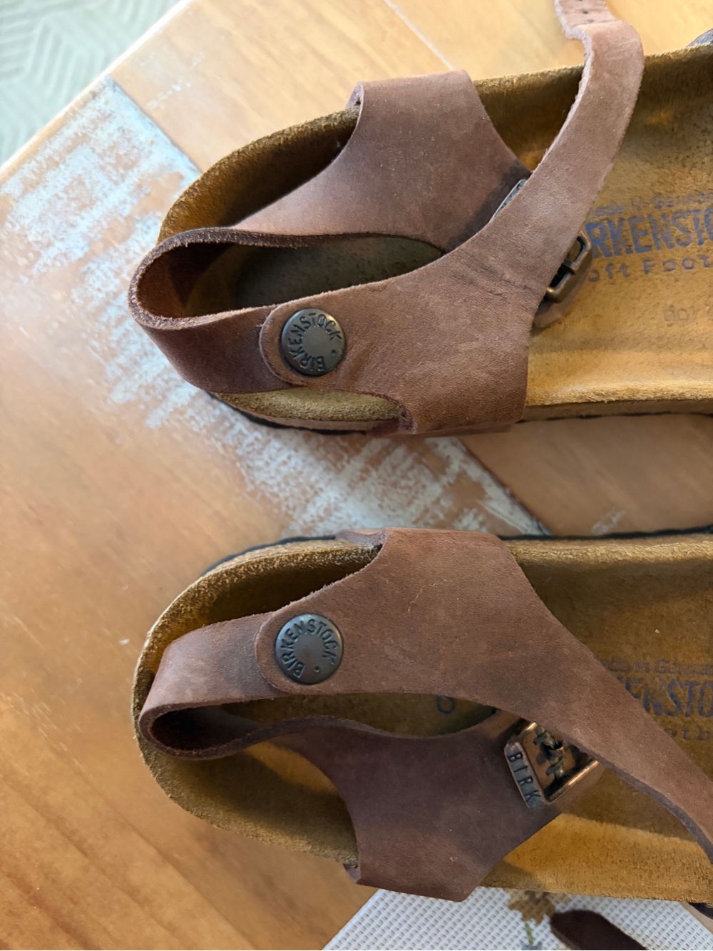 Birkenstock Brown Suede Soft Footbed Sandals - Picture 6 of 6